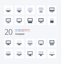 20 Computer Flat Color Icon Pack Like Laptop