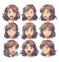 Anime Girl Face Emotions Manga Woman Cute