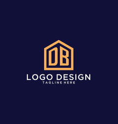 Initial Db Logo With Abstract Home Shape Modern