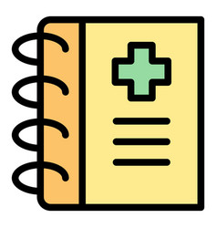 Medical Notebook Icon Flat