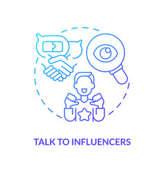 Talk To Influencers Blue Gradient Concept Icon