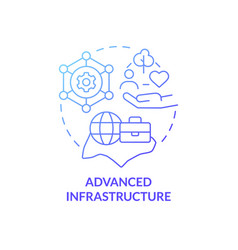 Advanced Infrastructure Blue Gradient Concept Icon