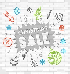 White Brick Wall And Graffiti Label Christmas Sale