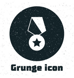 Grunge Military Reward Medal Icon Isolated