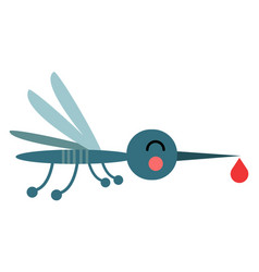 Mosquito Icon Funny Little Insect With Blood Drop