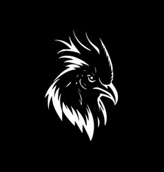 Rooster - Black And White Isolated Icon