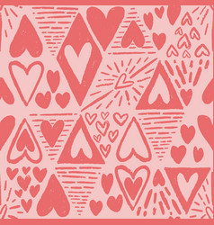 Hand Drawn Hearts Doodles Seamless Pattern