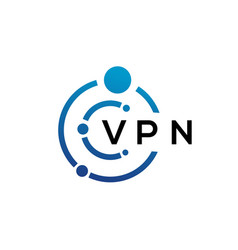 Vpn Letter Technology Logo Design On White