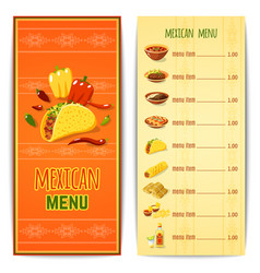 Mexican Food Menu