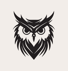 Owl One Color Logo Emblem Or Icon Tattoo