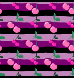 Cute Cherry Seamless Pattern Hand Drawn Cherries