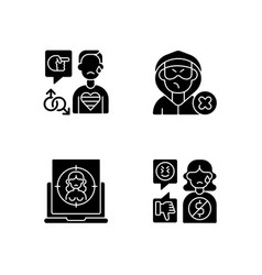 Cyber Bullying Black Glyph Icons Set On White