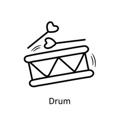 Drum Outline Hand Draw Icon Design