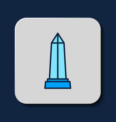 Filled Outline Obelisk Of Alexandria Icon Isolated