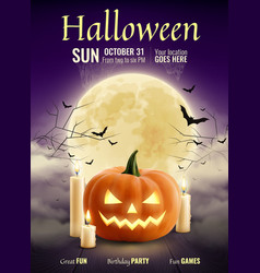 Halloween Party Realistic Poster