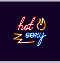 Hot Sexy Neon Font With Icon Fire 80s Text Letter