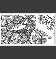 Boston Usa City Map In Retro Style Outline Map