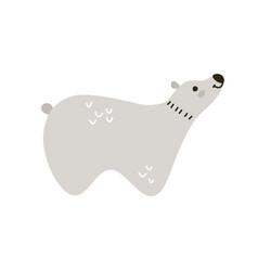 Cute Cartoon Gray Bear Characters In Scandinavian