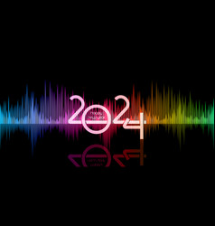 Happy New Year Banner With Graphic Equaliser