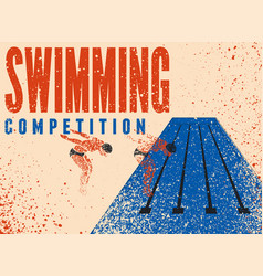 Swimming Pool Competition Vintage Grunge Poster