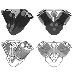 Engine V Twin Colored Front View