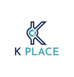 K Letter Location Logo Image