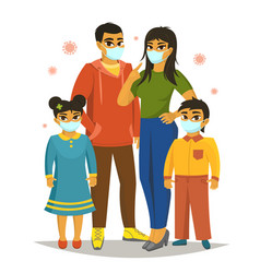 Big Family Wearing Surgical Mask