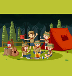 Outdoor Camping With Scout Kids