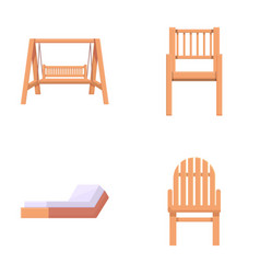 Garden Furniture Icons Set Cartoon Various