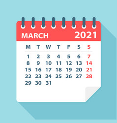 March 2021 Calendar Leaf