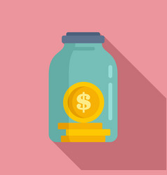 Compensation Jar Coin Icon Flat Style