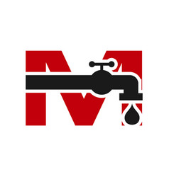 Letter M Plumber Logo Design Plumbing Water