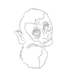 Monkey Portrait Lines