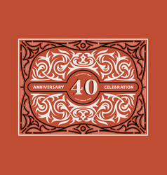 40 Years Anniversary Celebration Card