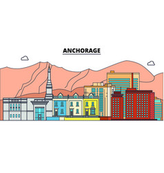 Anchorage United States Flat Landmarks