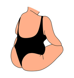 Curvy Woman Sitting Back View Drawing