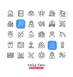 Fairy Tale Outline Icons