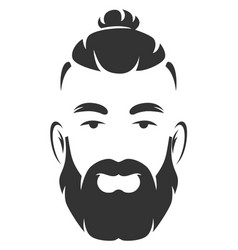 Hipster Portrait Fashion Barbershop Logo Black