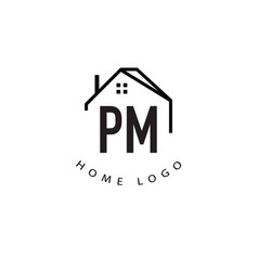 Initial Letter Pm Home Creative Logo Design