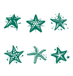 Starfish Icons Aquatic Life Sea Deep And Ocean