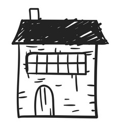 Stone House Hand Drawn Icon