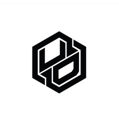 Ud Logo Monogram Gaming Hexagon Geometric Shape