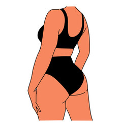 Curvy Woman Back View Colored Art