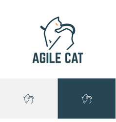 Cute Agile Cat Adorable Pet Lover Logo