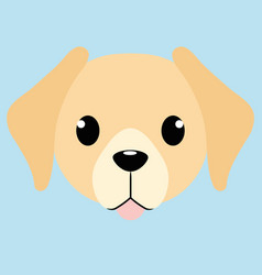 Golden Retriever Head In Flat Style