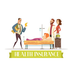 Heath Insurance Agent Work Cartoon