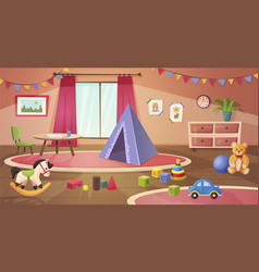 Cosiness Children Room With Toys And Furniture