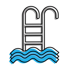 Isolated Colored Sketch Of A Pool Exit Icon