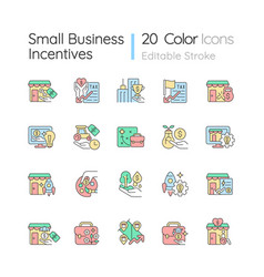 Small Business Incentives Rgb Color Icons Set