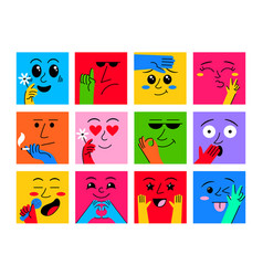 Abstract Funny People Faces Doodle Poster